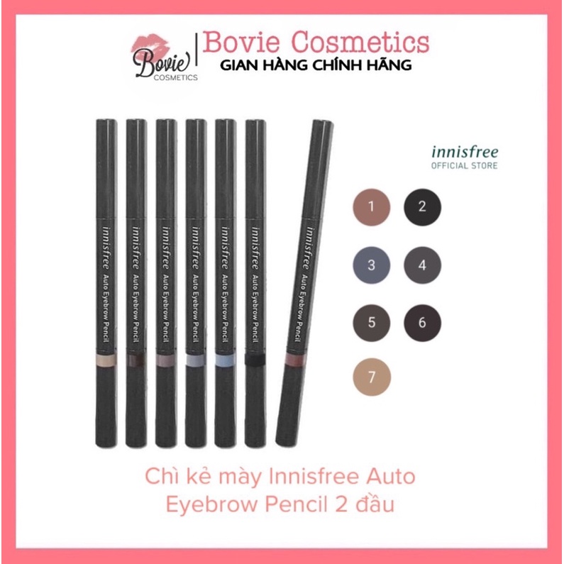 Chì kẻ mày Innisfree Auto Eyebrow Pencil 2 đầu