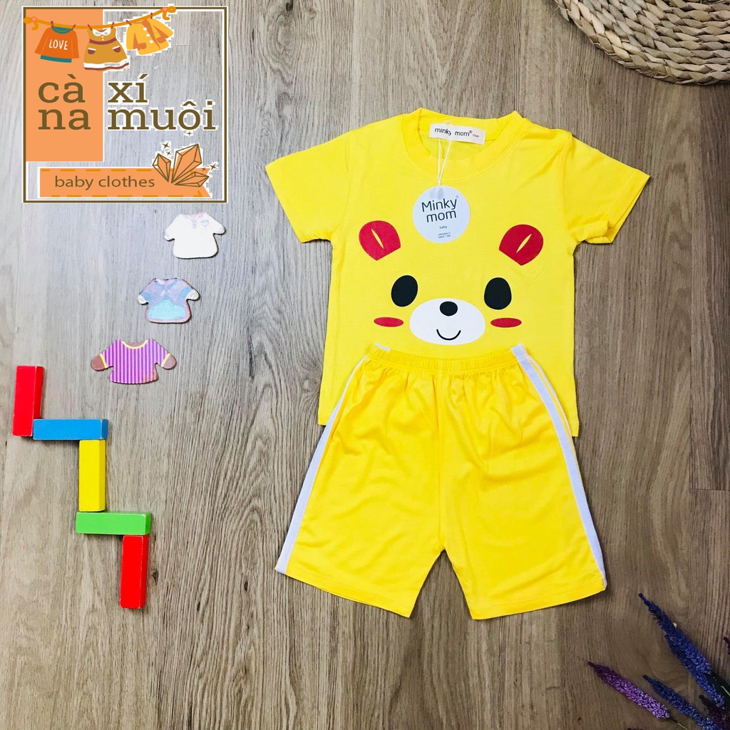 THUN LẠNH Bộ #Minky-mom ngắn tay in động vật đáng yêu cho bé. Vải siêu mát, cực đẹp