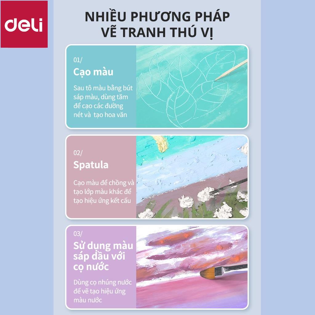 Bút sáp dầu màu Morandi Deli - 24 màu - phiên bản cao cấp - màu sắc trang nhã - 72132 [Deli]