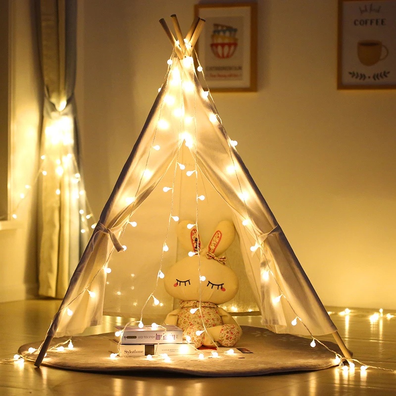 Dây Đèn Led 4 Kích Cỡ Hình Quả Bóng Nhỏ Bằng Dây Đồng Kèm Hộp Pin Trang Trí Tiệc Cưới / Giáng Sinh