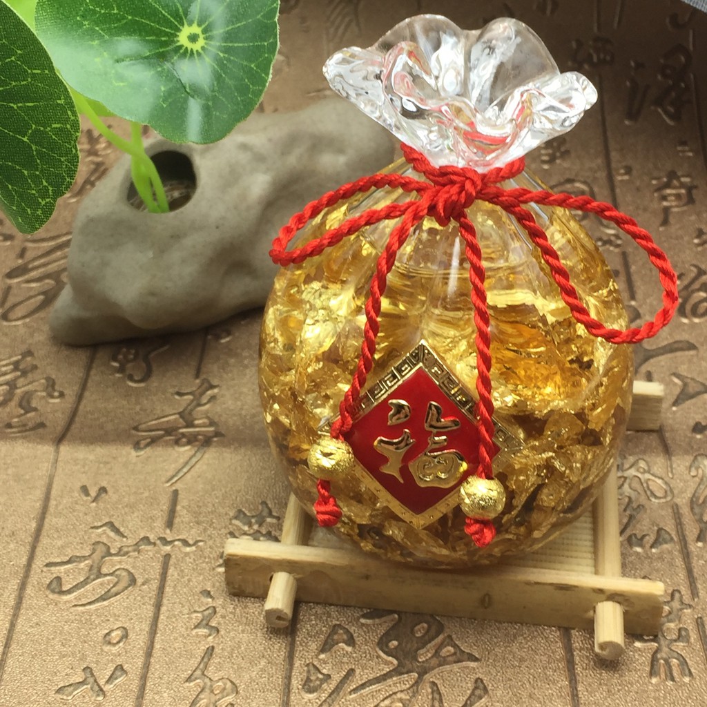 Túi vàng pha lê tài lộc phong thủy | BigBuy360 - bigbuy360.vn