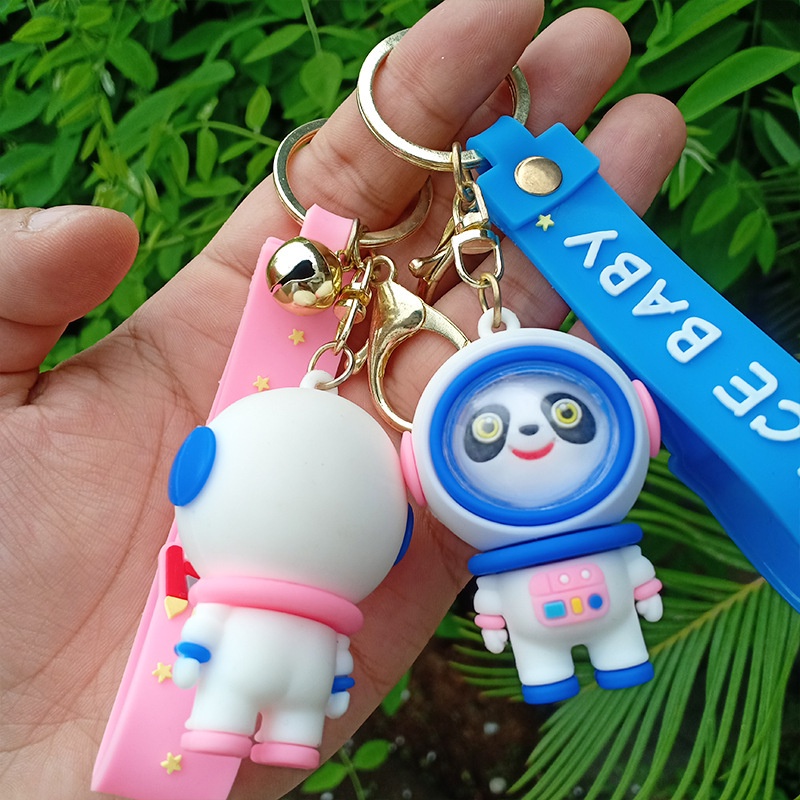 Móc khóa phi hành gia hình gấu trúc hoạt hình dễ thương