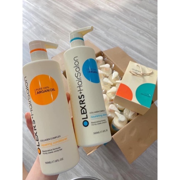 Bộ gội xả Olexrs Hair Salon Argan oil 500ml/960ml - Mọc Tóc, Chống Rụng Tóc, Tóc Nhuộm