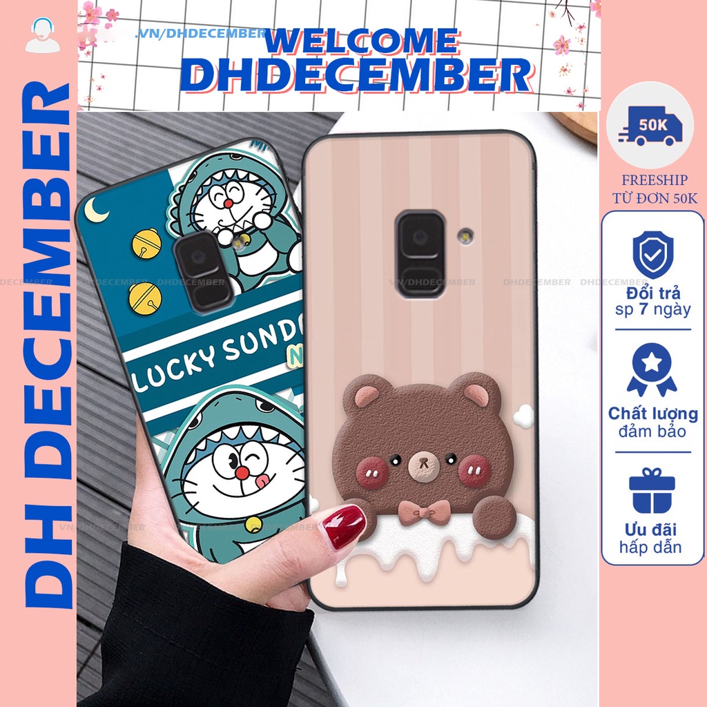 Ốp lưng Samsung Galaxy A5 2018 / A6 2018 / A8 2018 / A8 PLUS in hình gấu K@ws, gấu nâu, dor@emon RẺ- ĐẸP- BỀN