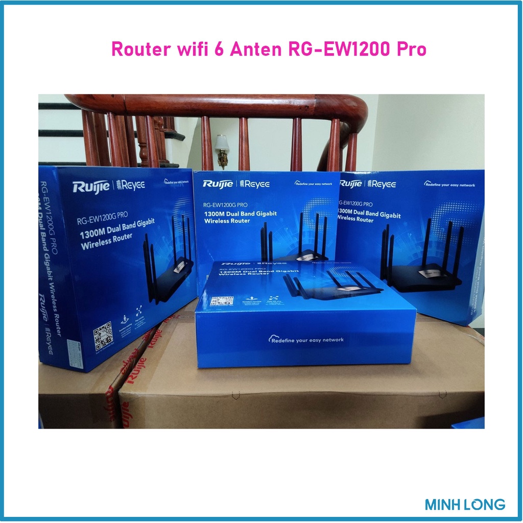 Cục phát wifi xuyên tường Rujie Reyee RG1200 Pro 6 anten wifi | BigBuy360 - bigbuy360.vn