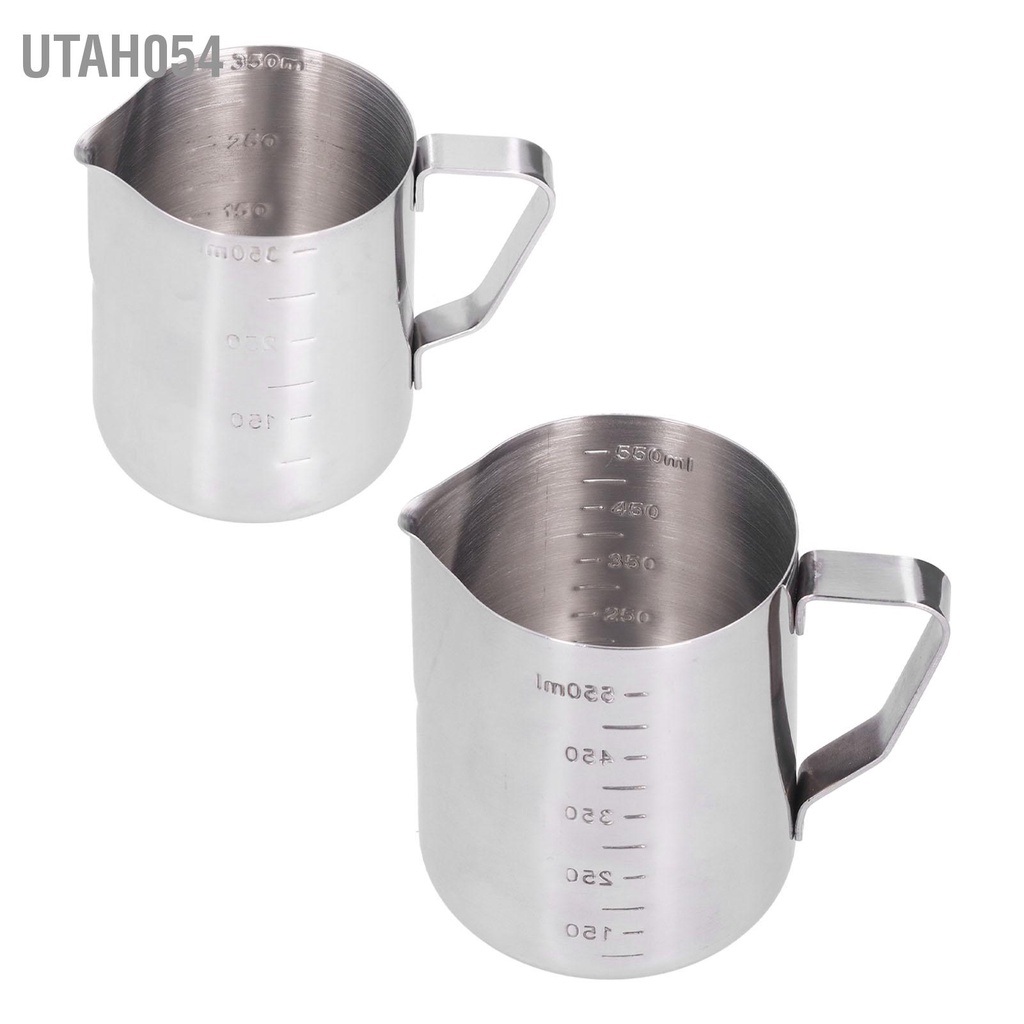 Utah054 Bình sữa đánh bọt pha cà phê bằng thép không gỉ với cân đo cho quán tiệc tại nhà