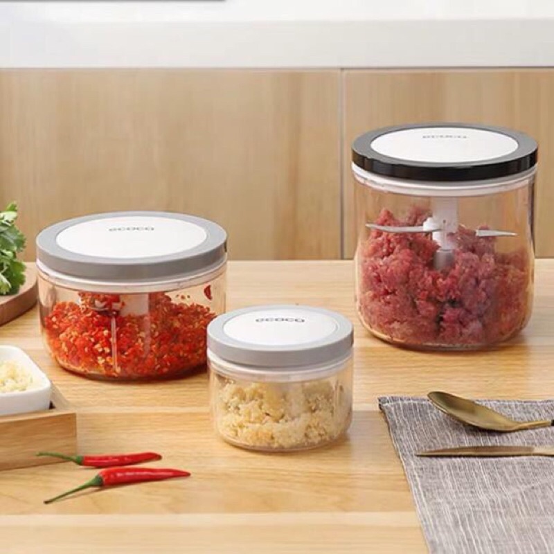 Máy xay tỏi ớt, xay rau củ quả, xay thịt bằng tay Ecoco cao cấp nhựa loại 1 VHMART111