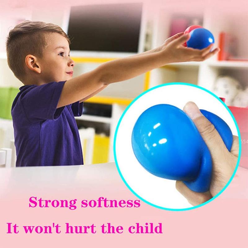 4Pcs Luminous Stress Relief Balls Sticky Wall Ball Game Toy