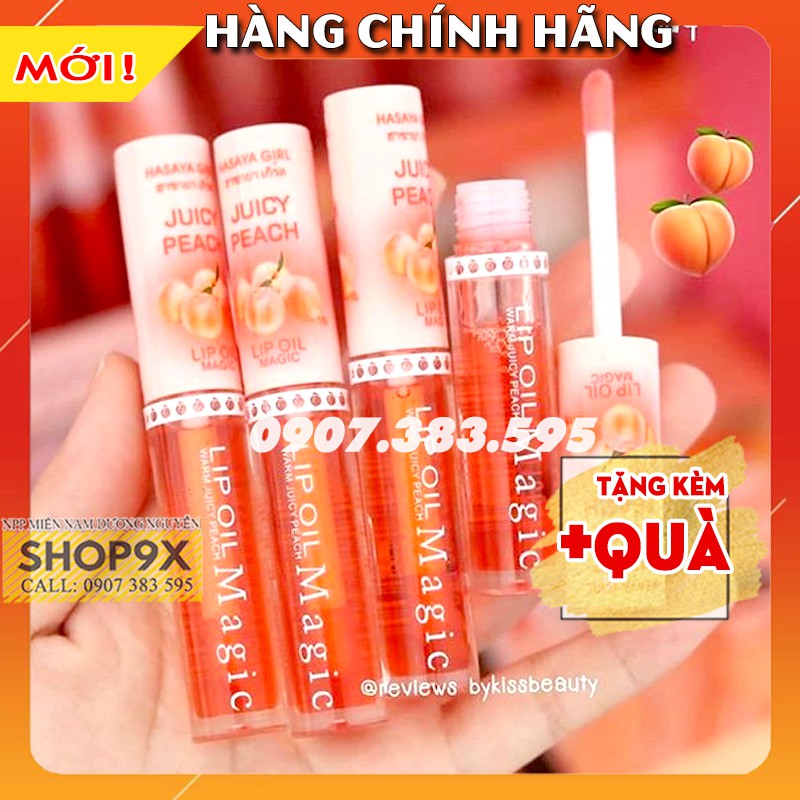 Son Dưỡng Môi Có Màu Trái Đào Lip Oil Magic Hasaya Girl Môi Căng Mọng