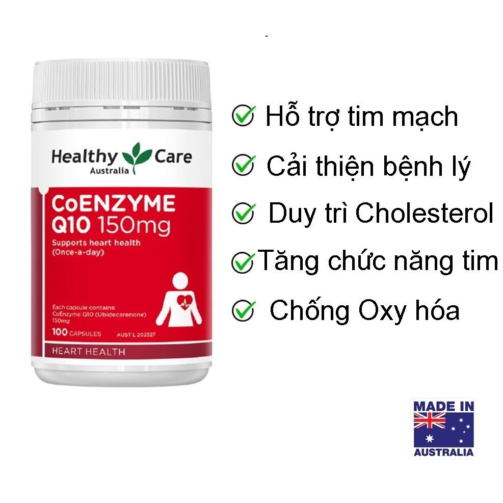 Viên uống bổ tim mạch Healthy Care Coenzyme Q10 100 viên BeautiMax