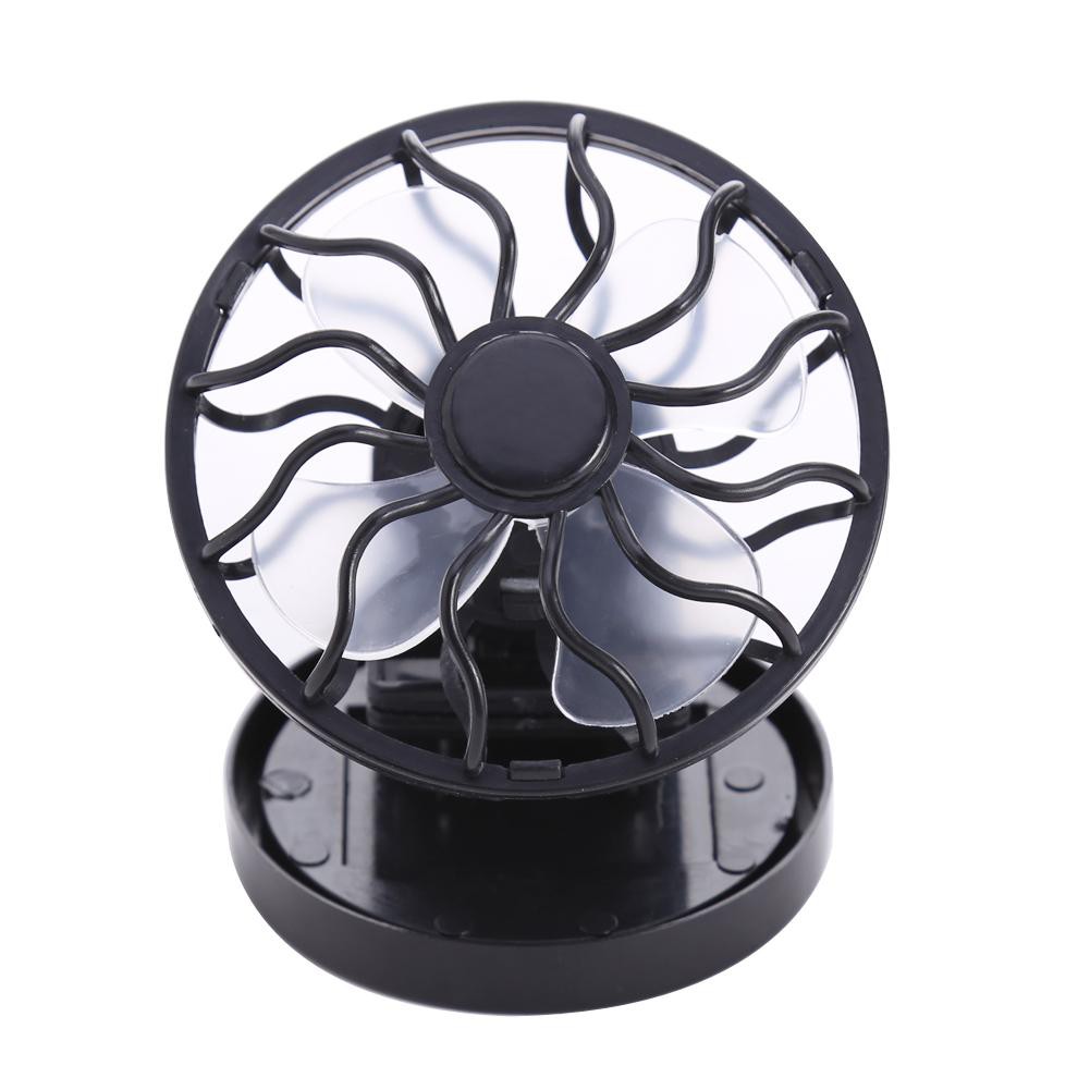 Black Portable Solar Powered Cooling Fan Clip-On Mini Fan Solar Panel Cell Beach Camping Hiking