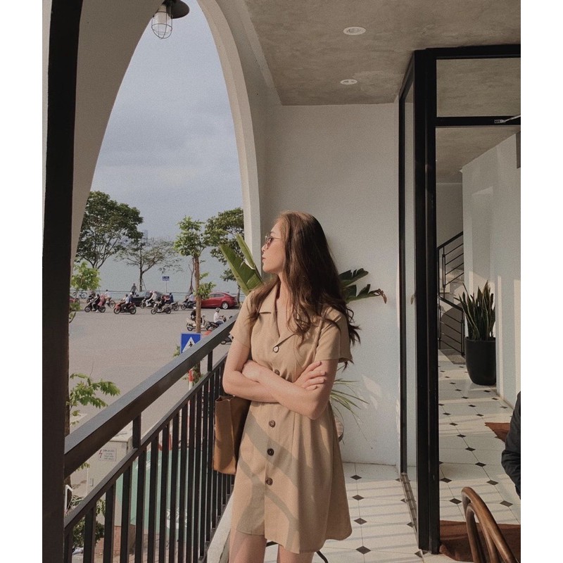 Váy cổ vest dáng minidress