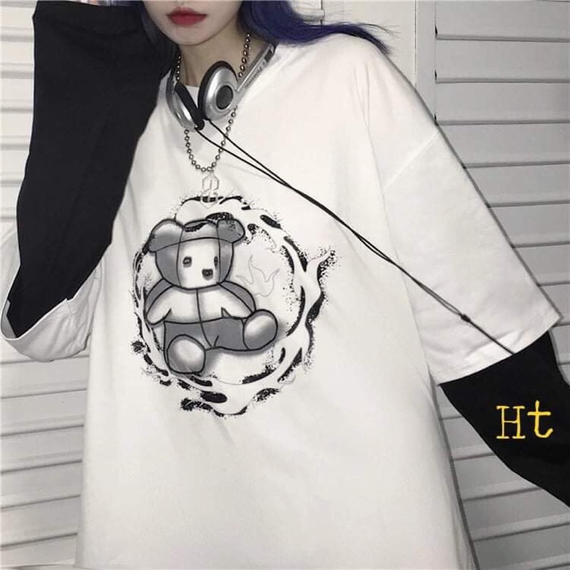 Áo 3D gấu vòng tròn ngắn tay HT11