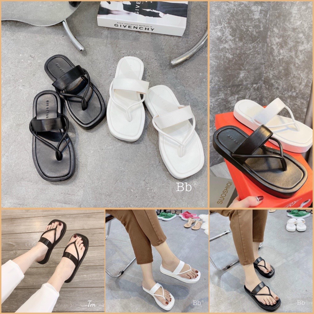 Dép lê bánh mỳ dây kẹp ngón quai ngang đế siêu đẹp nhẹ ,dép xỏ ngón nữ độn đế 3cm thời trang from dáng hottren (BẢN ĐẸP