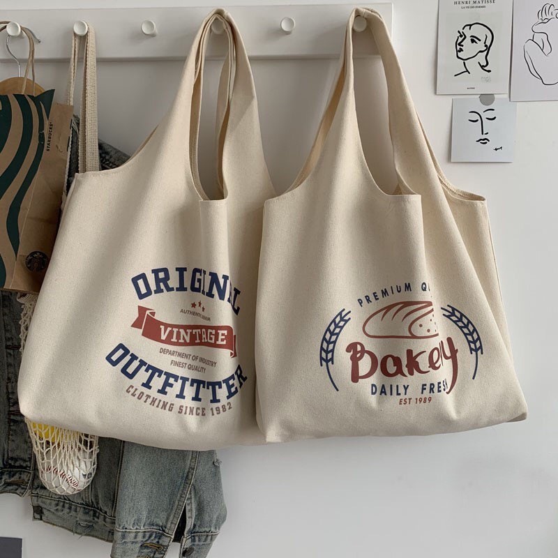 Túi tote đẹp vải canvas mềm liền thân cho bạn nữ đi học đi chơi thời trang phong cách hàn quốc