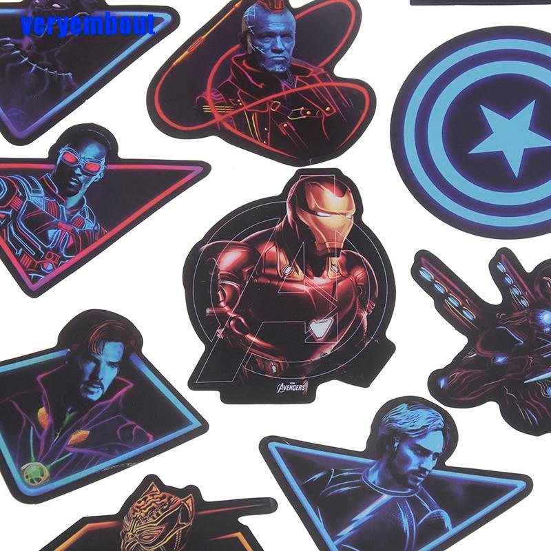 MARVEL Bộ 49 Miếng Dán Phong Cách Phim The Avengers Cho Laptop / Tủ Lạnh