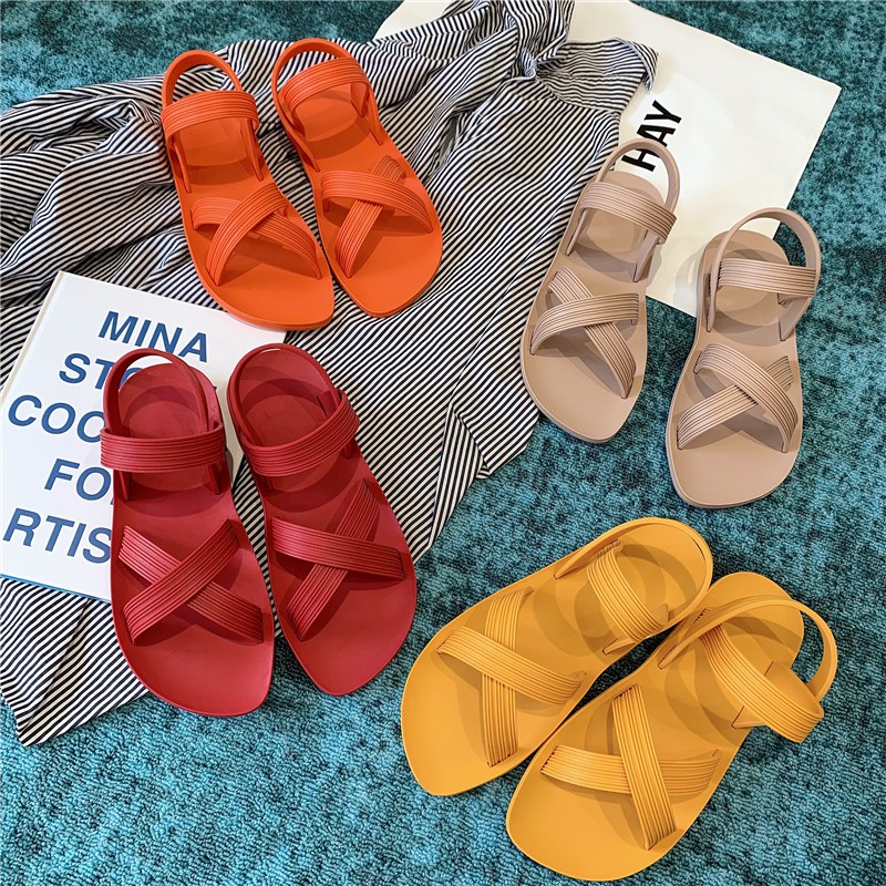 Sandal nhựa quai chéo đi mưa thoải mái - DG17  -bigbiggirlstore