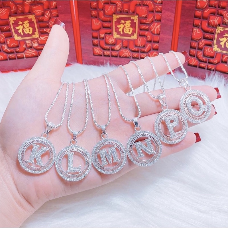 Dây chuyền chữ cái Bạc S925 loại To dày - Dây chuyền nữ bạc S925 măyj chữ cái - Vàng bạc Khải Khải