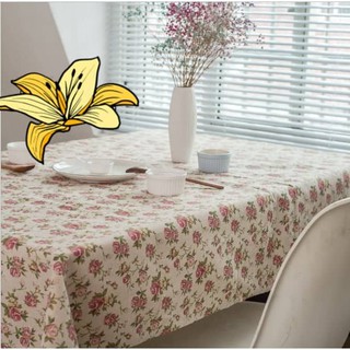 Khăn trải bàn canvas hoa hồng đôi