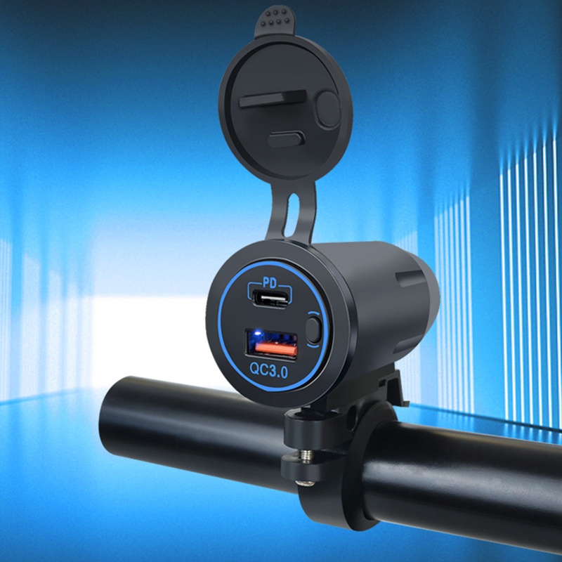 Tẩu Sạc Nhanh QC 3.0 PD Type-c USB Kép Cho Xe Hơi / Xe Máy
