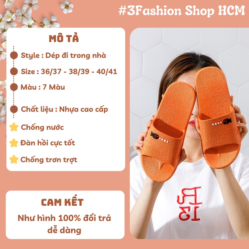 Dép đi trong nhà, dép đi trong nhà tắm chất liệu PVC đúc nguyên khối cao cấp bền đẹp nhẹ chống trơn trượt -3FASHION 3191