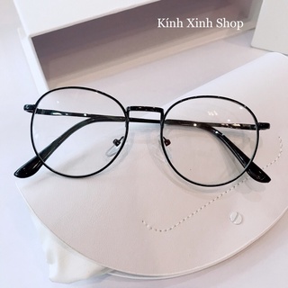 Gọng Kính Cận, Kính Giả Cận Mắt Tròn Nhỏ Vintage Kim Loại