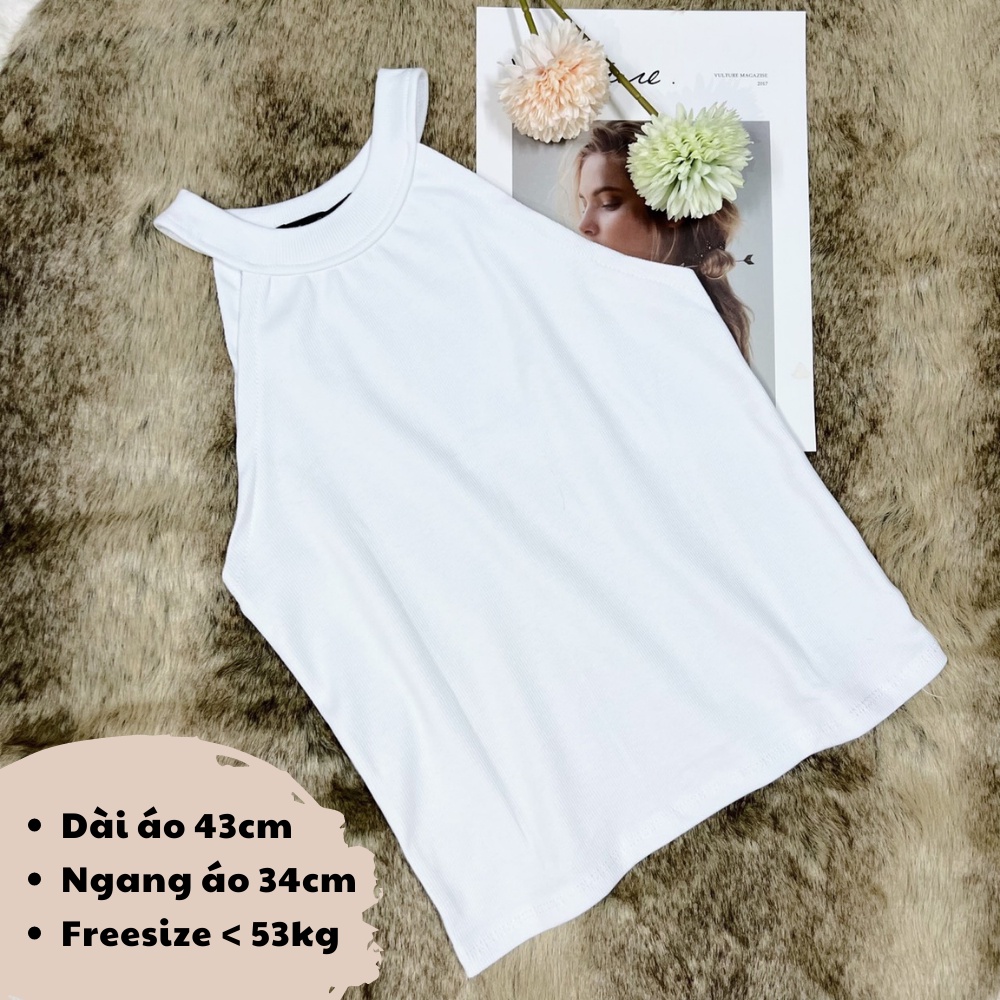 Áo ba lỗ nữ, áo sát nách cổ yếm dáng ôm body phong cách mùa hè năng động