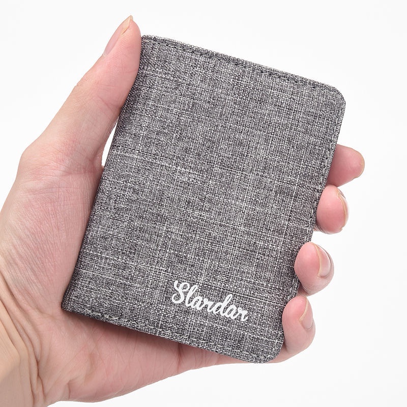 Ví Vải Bố Mini Siêu Mỏng Dáng Ngắn Đựng Thẻ/Giấy Phép/Thẻ Thiết Kế Đơn Giản Thời Trang Cho Nam Nữ