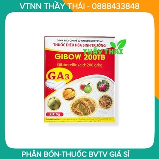 Ga3 GIBOW 200TB, Viên 5gram , Gibberellic acid lớn nhanh, ra hoa nghịch mùa, tăng sinh khối, điều hoà sinh trưởng