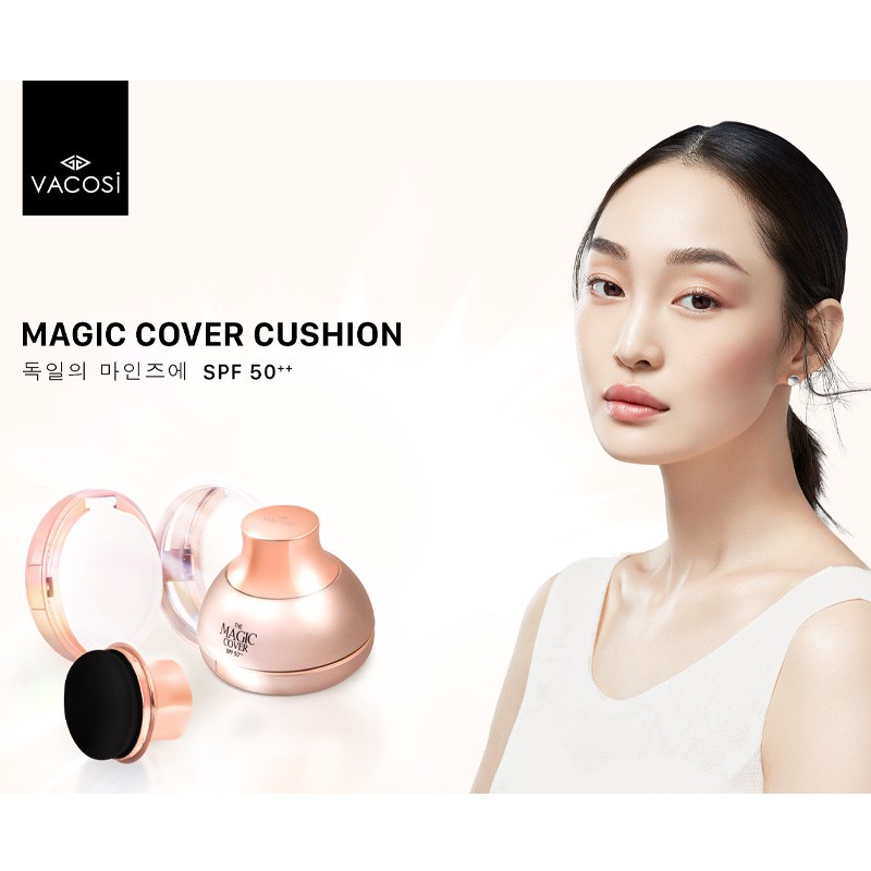 Phấn Nước Trang Điểm Vacosi SPF50++ 22 Natural Magic Cover Cushion SPF50++ #22 Natural 13g