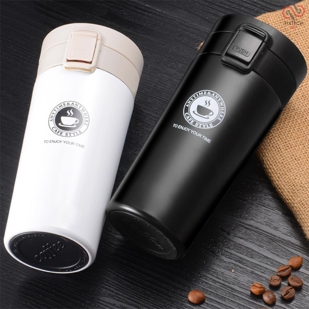 380ml Stainless Steel Insulated Travel Coffee Mug Double Wall Vacuum Insulated Tumbler Water Bottle Flip Cap for 1-Hand Operation