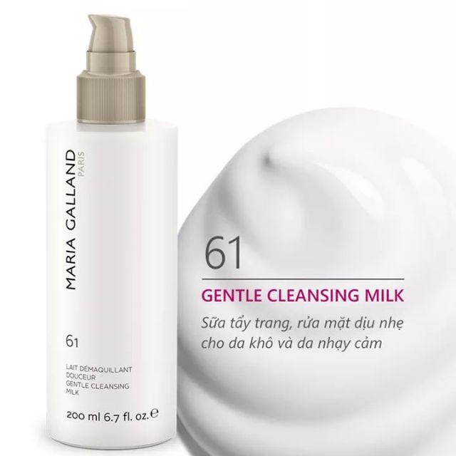 Sữa rửa mặt cho da thường, khô, nhạy cảm và lão hóa MARIA GALLAND 61 Gentle Cleansing Milk 200ml