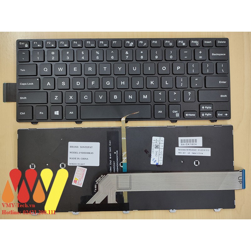 Bàn phím laptop Dell Inspiron 14 3000 3441 3442 3443 3445 3446 3447 3448 3449 3451 3458 3459 3467 3468 NEW 100%