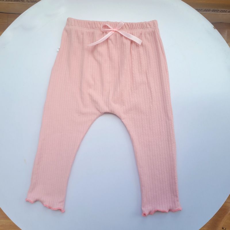 Quần đũng tròn trơn chất nỉ Gân cotton dày thu đông phong cách Hàn Quốc cho bé 5-15kg_Chíp Chíp Shop