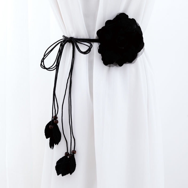 Đai váy hoa hồng lụa, dây lưng nữ hoa hồng vải