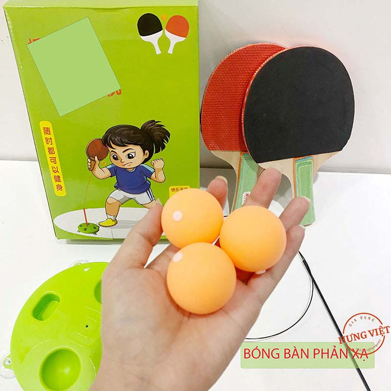 Bộ bóng bàn 2 vợt gỗ, luyện kỹ năng/tập khả năng phản xạ, luyện mắt cho bé, chơi trong nhà hoặc ngoài trời [BÓNG BÀN]