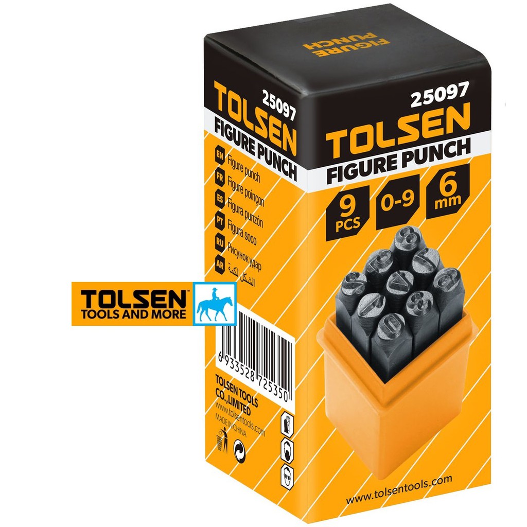 Bộ Đóng Số 9 Cây 6mm Figure Punch TOLSEN 25097
