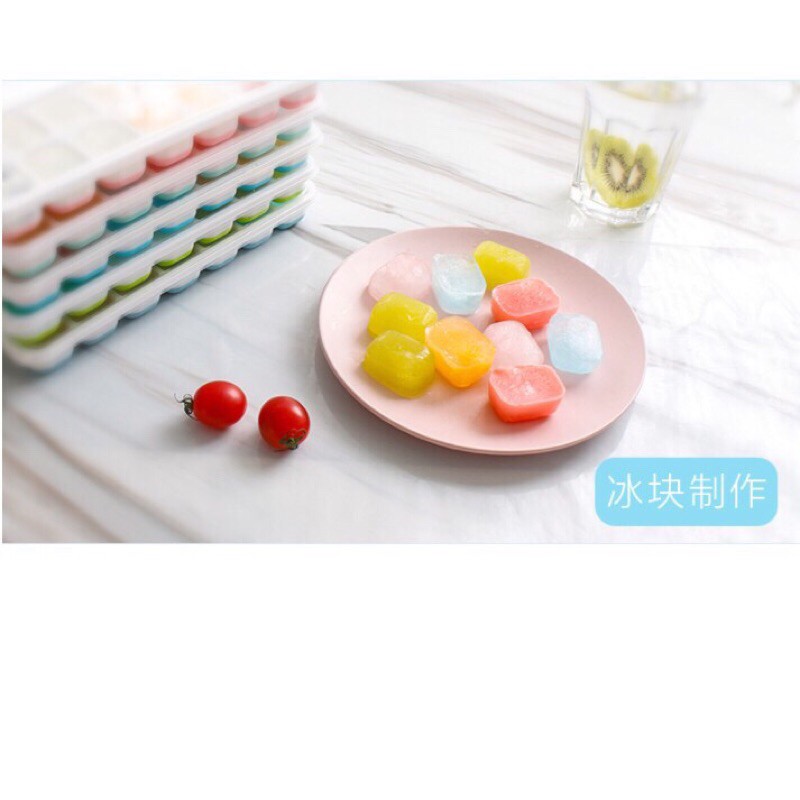 Khay Trữ Đông Đồ Ăn Dặm Đáy Bằng Silicon , Khay Làm Đá Viên Cực Kì Dễ Lấy