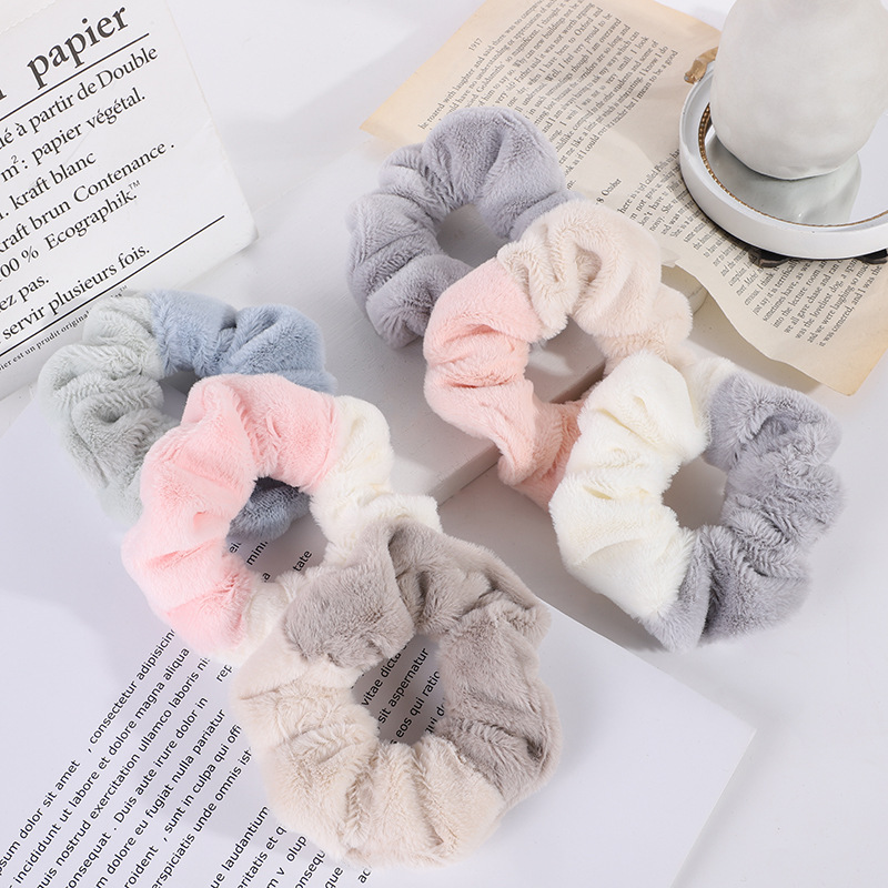 Dây Buộc Tóc Phối Lông Mềm Mại Thời Trang Cho Nữ