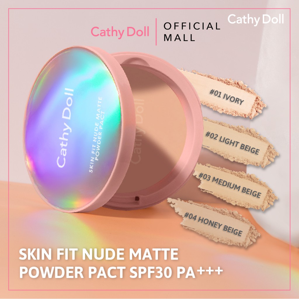 [CHÍNH HÃNG] Phấn phủ Cathy Doll Skin Fit Nude Matte Powder Pact SPF30 PA+++ 12g
