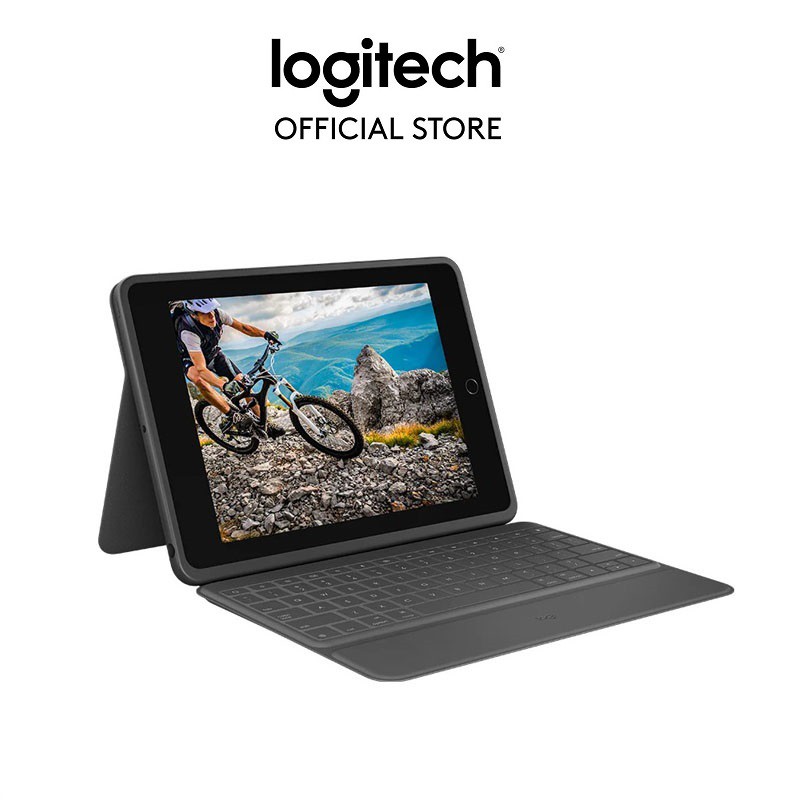 Bao da kèm bàn phím Logitech Rugged Folio dành cho ipad Gen 7, 8, 9 - Chống sốc, bảo vệ chắc chắn, Mỏng