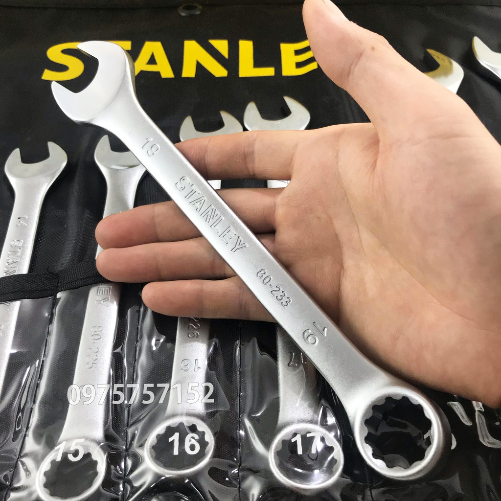 ⚜️FREESHIP⚜️ Bộ cờ lê cao cấp STANLEY 14 chi tiết 8-24mm (Vòng miệng - Đầu tròng) - Chính hãng STANLEY 80-946