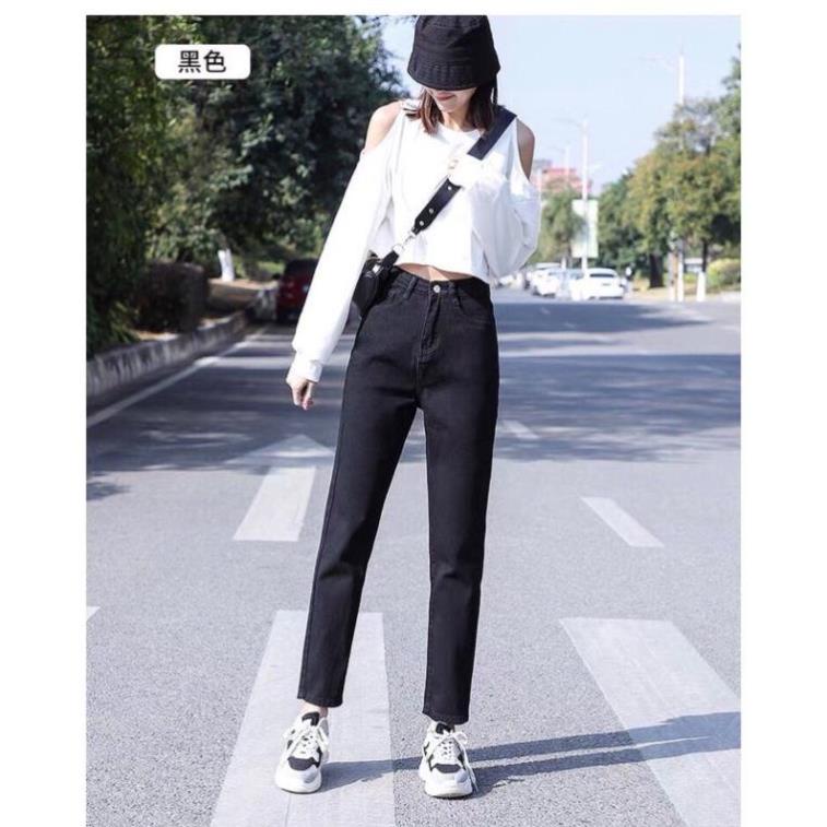 Quần jean bò baggy nữ ống rộng suông nữ jeans cạp cao 3 size S M L hót 2021 | BigBuy360 - bigbuy360.vn