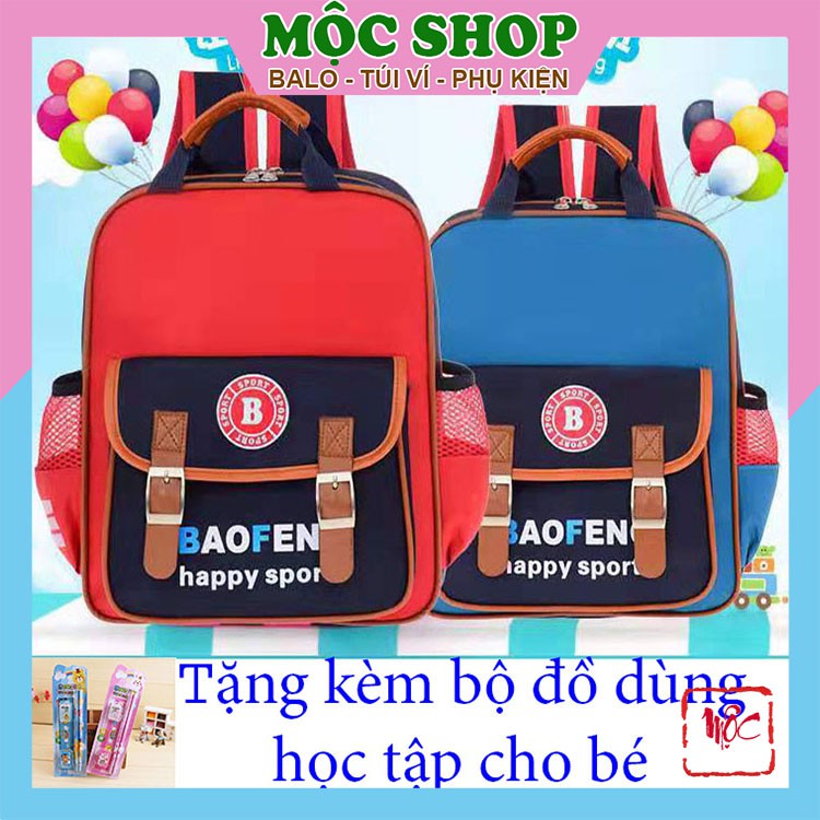 Cặp học sinh, balo đi học thêm vải chống nước cao cấp- Tặng bộ đồ dùng học tập - BL005