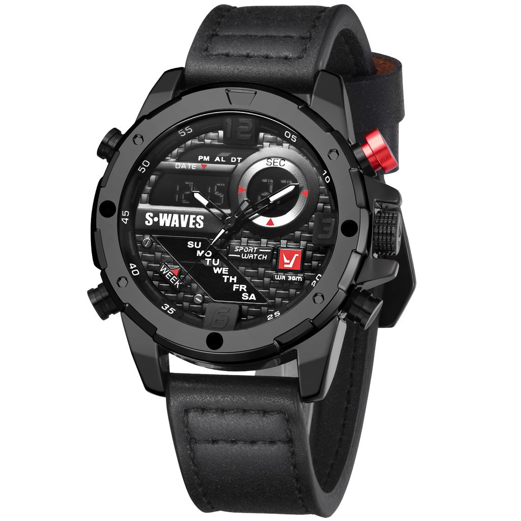 Đồng Hồ Nam SWAVE Máy Nhật - Đồng Hồ Thể Thao Siêu Bền Bỉ Chính Xác, Dây Da Cao Cấp, Mặt Kính Sapphire, Chống nước,... | BigBuy360 - bigbuy360.vn