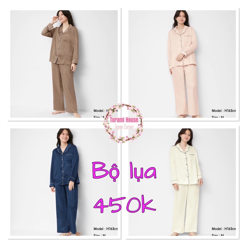 Bộ ngủ lụa GU (japan), chất lụa mát