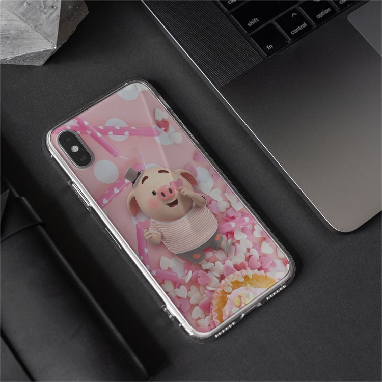 Ốp Lưng Lợn béo tinh nghịch và trái tim hồng Iphone 7/7Plus/8/8Plus/X/Xs/Xs Max/11/11 Promax/12/12 Promax PIG20210144