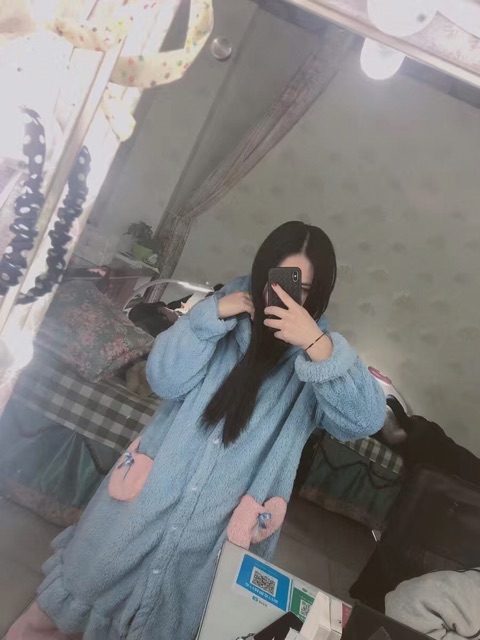 [ Hàng order + Ảnh thật cuối ] Bộ đồ váy ngủ mùa đông phiên bản Hàn