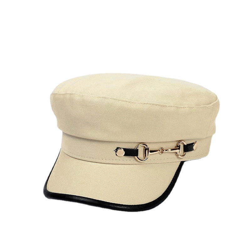 Mũ Beret Phối Khóa Kim Loại Thời Trang Thu Đông Cho Nữ