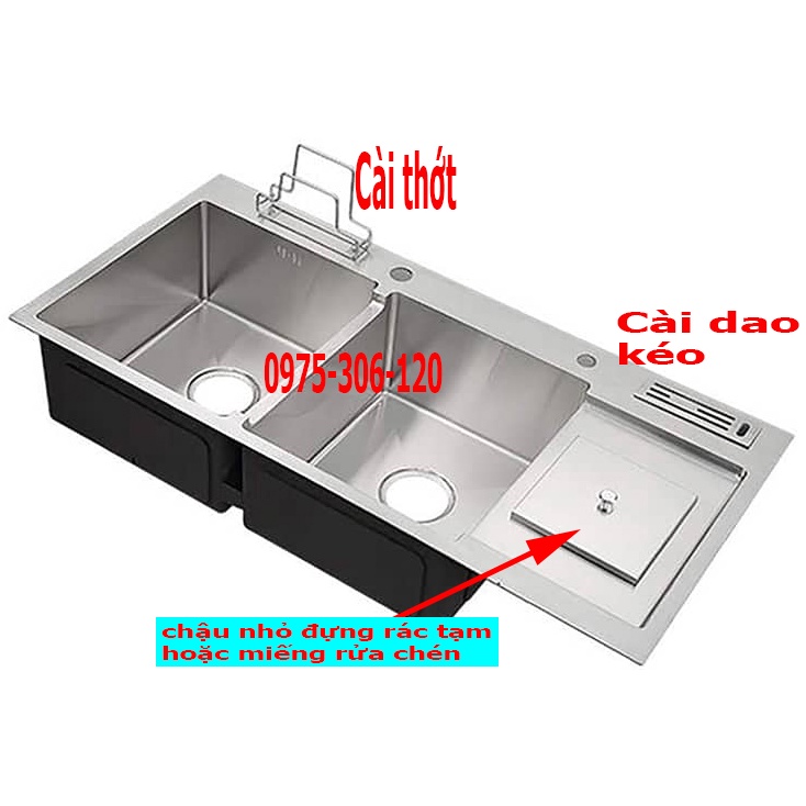 {CHẬU ĐÚC ĐẸP NHÂT} Chậu Rửa Chén Bát INOX SUS 304 N3 10048 NA.GRAND và Xả chậu thoát nước